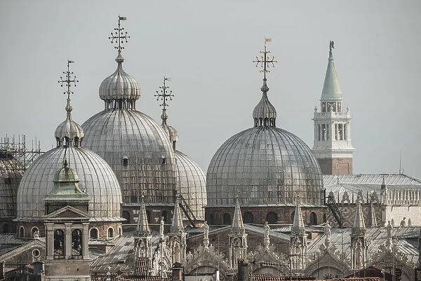 Doges Palace and St Marks Cathedral rooftops, Palazzo Ducale, Venice