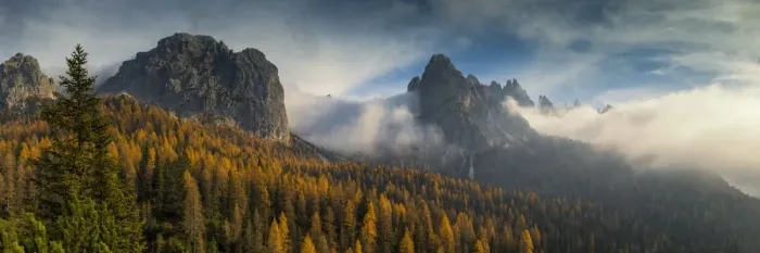 Framed Print : Dolomites in Autumn Mist, South Tyrol, Trentino-Alto Adige, Italy Framed Print : Dolomites in Autumn Mist, South Tyrol, Trentino-Alto Adige, Italy