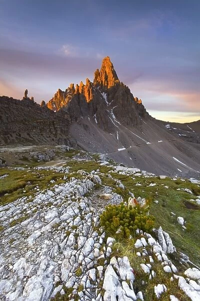 Dolomites, Italy. The first lights on Paterno, in summertime