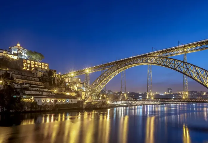 Framed Print : Dom Luis I Bridge at dusk, Porto, Portugal Framed Print : Dom Luis I Bridge at dusk, Porto, Portugal