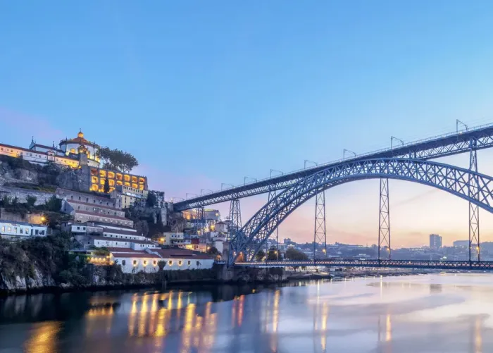 Framed Print : Dom Luis I Bridge at dusk, Vila Nova de Gaia, Porto, Portugal Framed Print : Dom Luis I Bridge at dusk, Vila Nova de Gaia, Porto, Portugal