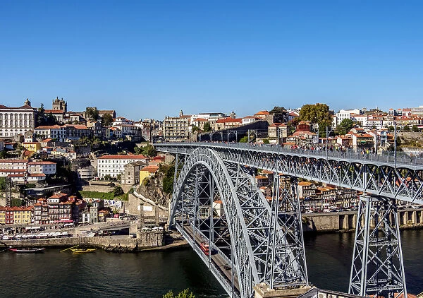 Dom Luis I Bridge, elevated view, Porto, Portugal