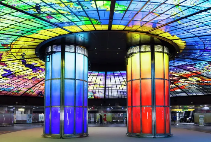 Framed Print : Dome of Light art installation in Formosa Boulevard MRT Station, Kaohsiung, Taiwan Framed Print : Dome of Light art installation in Formosa Boulevard MRT Station, Kaohsiung, Taiwan
