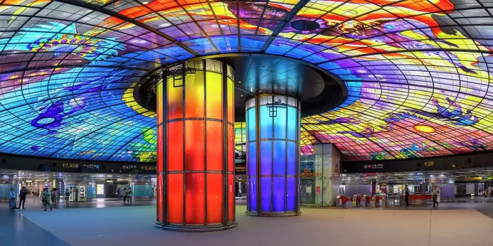 Framed Print : Dome of Light, Formosa Boulevard MRT Station, Kaohsiung, Taiwan