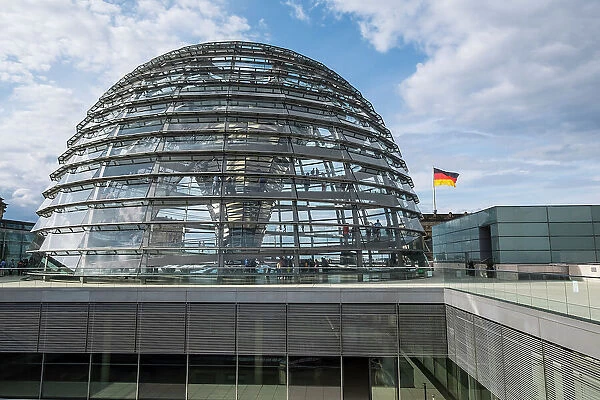 Dome of the Reichstag (Parliament building) designed by Norman Forster architects, Berlin, Germany