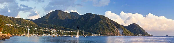 Dominica, Roseau. Boats near Castle Comfort