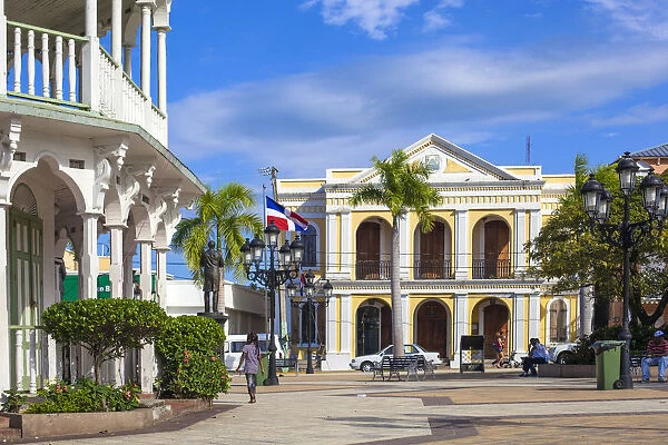 Dominican Republic, Puerto Plata, Victorian gingerbread buildings surrounding Central