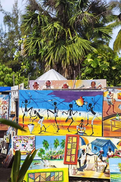 Dominican Republic, Samana Peninsula, Las Terrenas, Haitian paintings