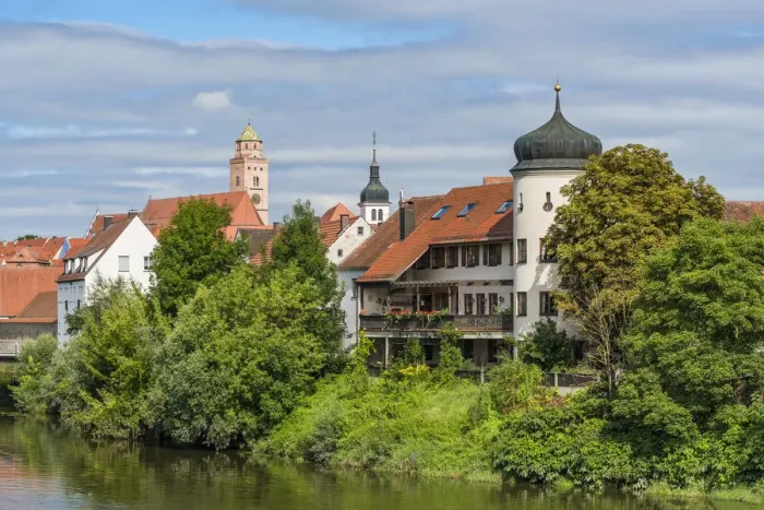 Framed Print : Donauworth and Danube River, Bavaria, Germany