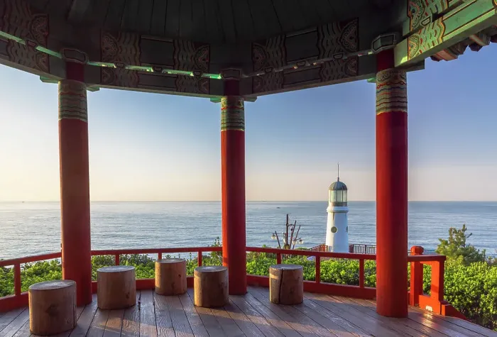 Framed Print : Dongbaek Lighthouse and pavilion, Busan, South Korea Framed Print : Dongbaek Lighthouse and pavilion, Busan, South Korea