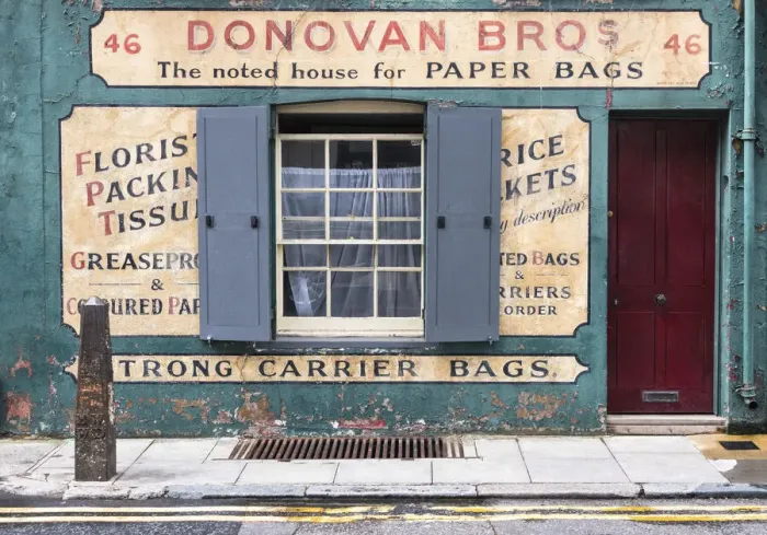 Framed Print : Donovan Bros paper bags shop in Spitalfields, London, England Framed Print : Donovan Bros paper bags shop in Spitalfields, London, England