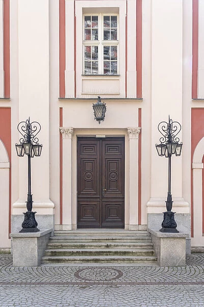 Door at the Baroque Jesuit College, Poznan, Poland, Eastern Europe
