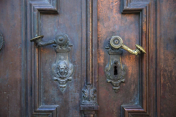Door of Basilica, Gyor, Western Transdanubia, Hungary