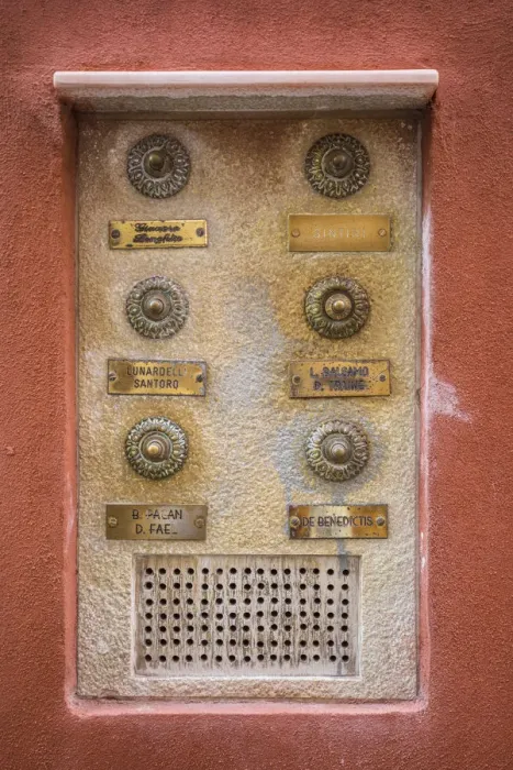 Framed Print : Door bells, Venice, Veneto, Italy Framed Print : Door bells, Venice, Veneto, Italy