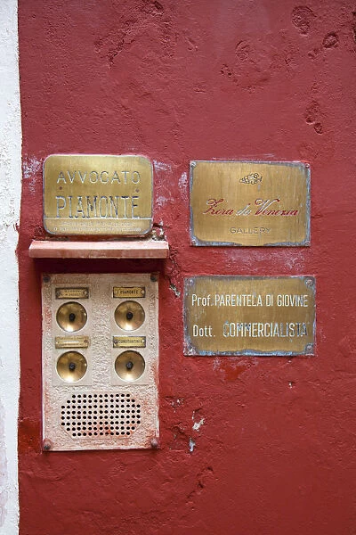 Door buzzer, Venice, Italy