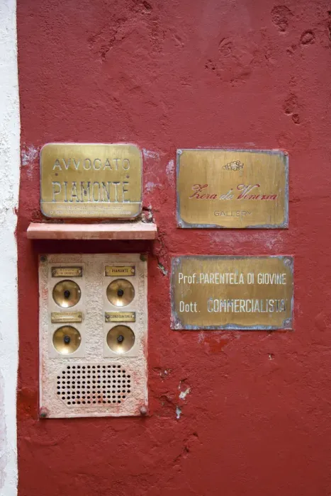 Framed Print : Door buzzer, Venice, Italy Framed Print : Door buzzer, Venice, Italy