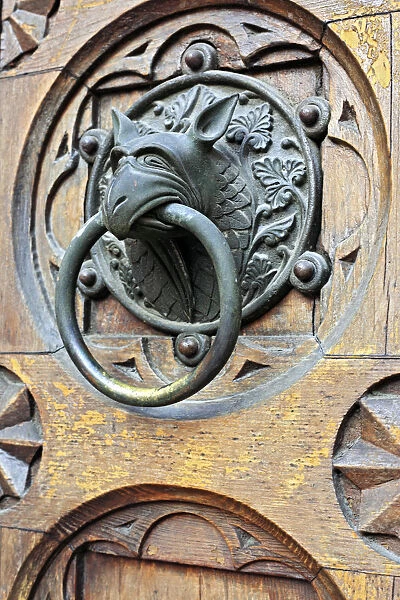 Door in cathedral, Trento, Trentino-Alto Adige, Italy