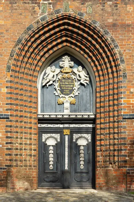 Framed Print : Door of church of St. Nicholas, Wismar, UNESCO, Nordwestmecklenburg, Mecklenburg-Western Pomerania, Germany Framed Print : Door of church of St. Nicholas, Wismar, UNESCO, Nordwestmecklenburg, Mecklenburg-Western Pomerania, Germany