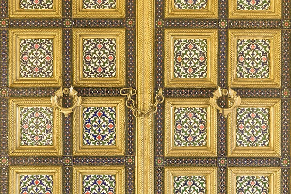 Detail of door at the City Palace, Udaipur, Rajasthan, India
