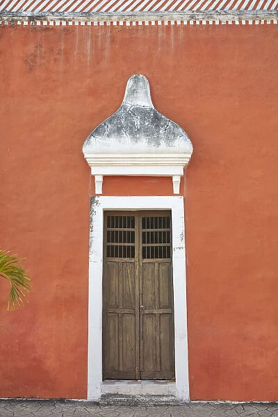 The front door of a colonial house on the 'Calzada de los Frailes', Valladolid, Yucatan, Mexico