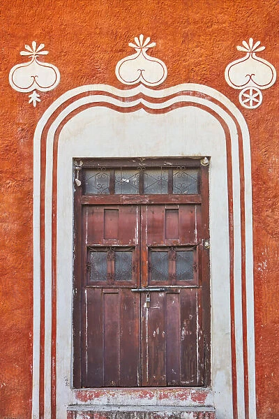 The door of a colonial house in Valladolid, Yucatan, Mexico