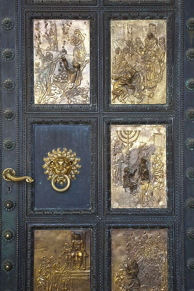 Door Detail, Pecs Cathedral, Pecs, Southern Transdanubia, Hungary