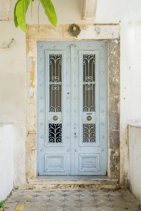 Framed Print : Door, Fiscardo, Kefalonia, Ionian Islands, Greek Islands, Greece