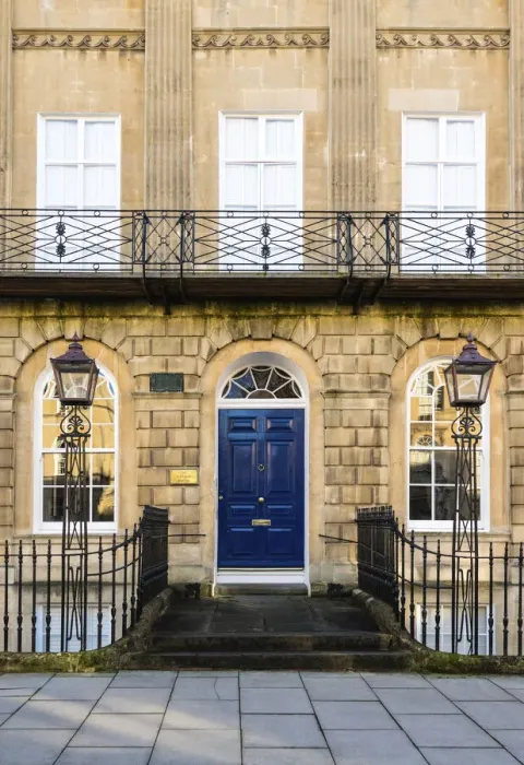 Framed Print : The front door of a house in Great Pulteney Street, Bath, Somerset, England Framed Print : The front door of a house in Great Pulteney Street, Bath, Somerset, England