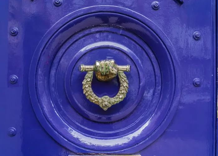 Framed Print : Door Knocker, Marylebone, London, England, UK