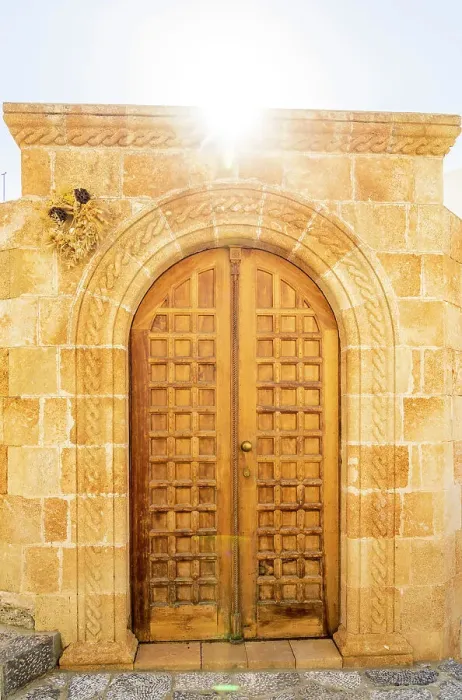Framed Print : Door in Lindos, Rhodes, Dodecanese Islands, Greece Framed Print : Door in Lindos, Rhodes, Dodecanese Islands, Greece