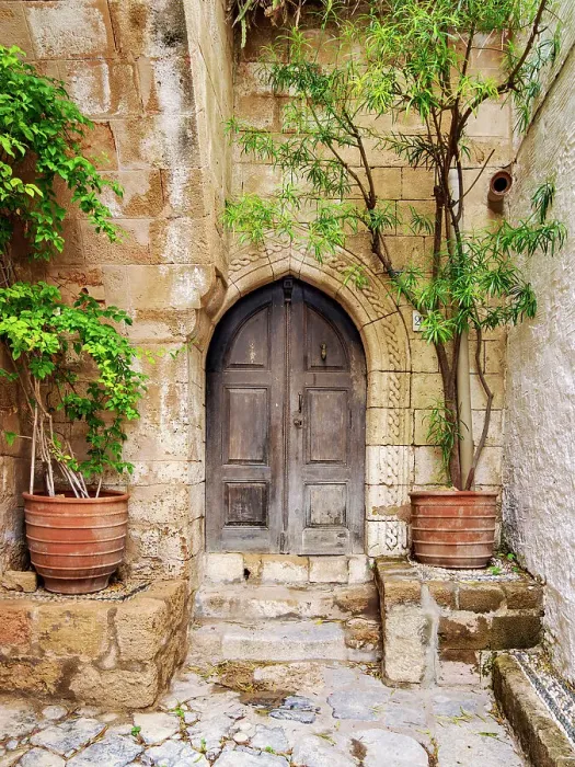 Framed Print : Door at Lindos Village, Rhodes Island, Dodecanese, Greece Framed Print : Door at Lindos Village, Rhodes Island, Dodecanese, Greece
