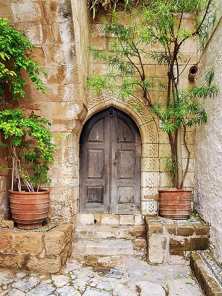 Door at Lindos Village, Rhodes Island, Dodecanese, Greece
