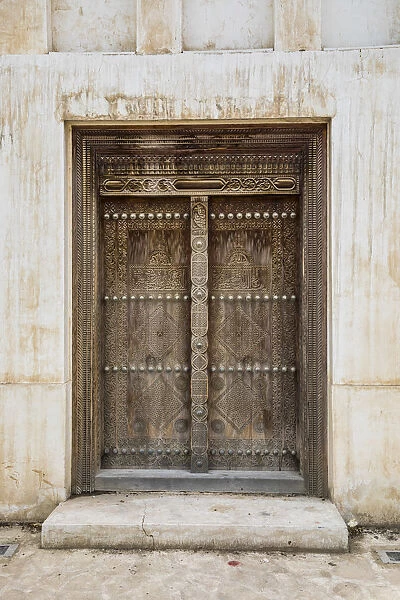 Door of mosque next to Souk Waqif, Doha, Qatar