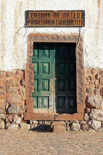 Door, near Iglesia de Nuestra Senora de la Natividad, Chinchero, Sacred Valley, Urubamba Province, Cusco Region, Peru