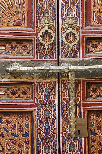 Door in the old medina of Fes, Morocco