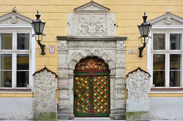 Door in the Old Town of Tallinn, a Unesco World Heritage Site. Tallinn, Estonia