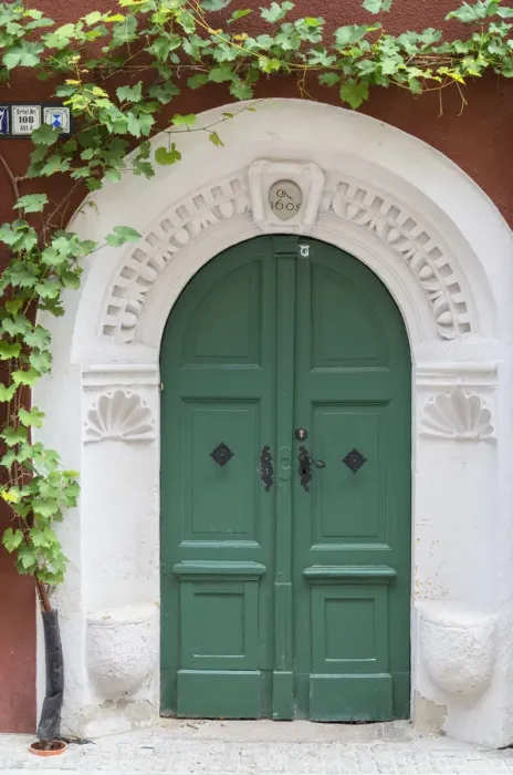 Framed Print : Door with vines, Meissen, Saxony, Germany Framed Print : Door with vines, Meissen, Saxony, Germany