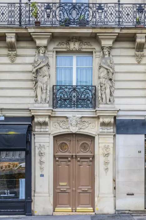 Framed Print : Doorway of apartment building, Paris, France