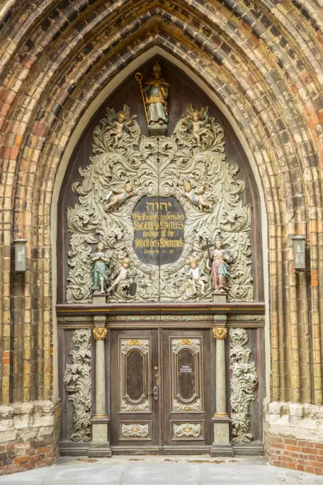 Framed Print : Doorway of St. Nicholas Church, Stralsund, Baltic Coast Framed Print : Doorway of St. Nicholas Church, Stralsund, Baltic Coast