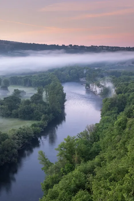 Framed Print : Dordogne River, at dawn, Floirac, Lot, Occitanie, France Framed Print : Dordogne River, at dawn, Floirac, Lot, Occitanie, France