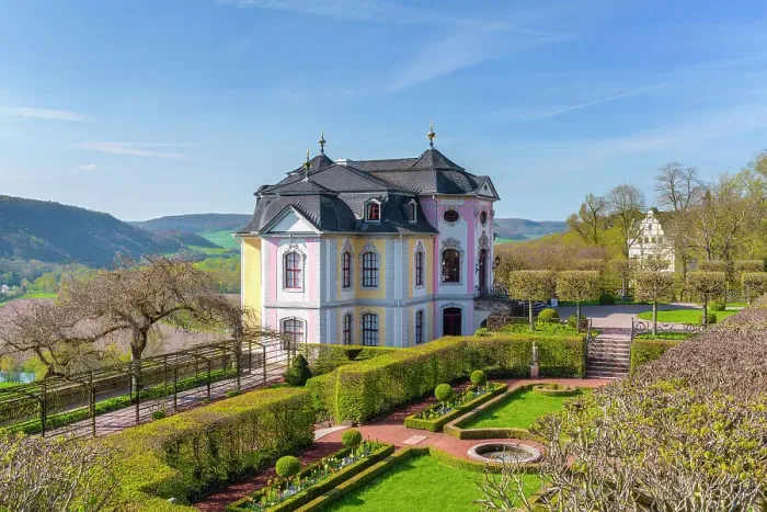 Framed Print : Dornburger Schloesser - Rococo castle and castle garden, Dornburg Castles, Saale valley, Dornburg-Camburg, Thuringia, Germany Framed Print : Dornburger Schloesser - Rococo castle and castle garden, Dornburg Castles, Saale valley, Dornburg-Camburg, Thuringia, Germany