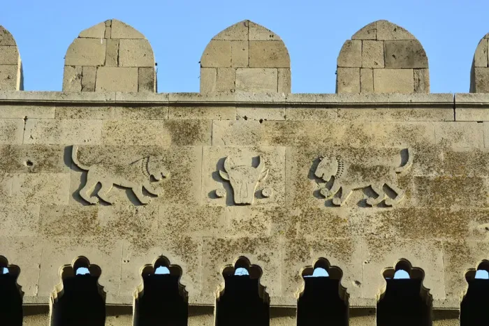 Framed Print : Detail of the Double City Gates (Qosa qala Qapisi) dating back to the 12th century Framed Print : Detail of the Double City Gates (Qosa qala Qapisi) dating back to the 12th century