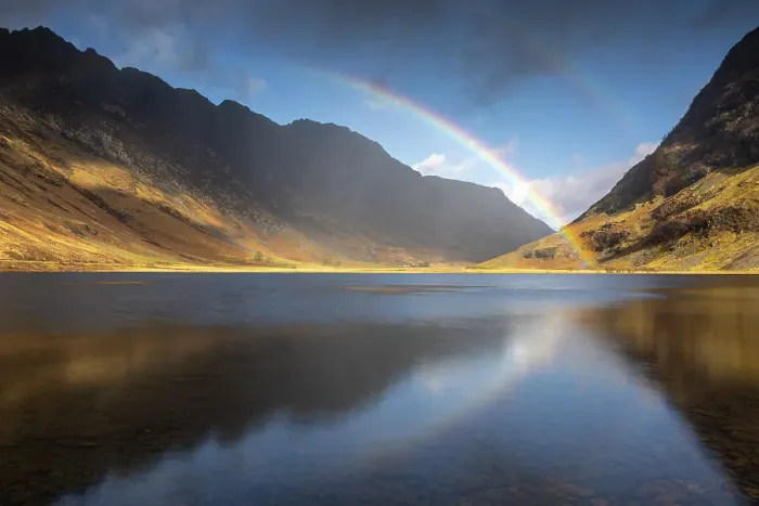 Framed Print : Double rainbow over Loch Achtriochtan in the Scottish Highlands, Glencoe, Scotland. Spring (March) 2024 Framed Print : Double rainbow over Loch Achtriochtan in the Scottish Highlands, Glencoe, Scotland. Spring (March) 2024