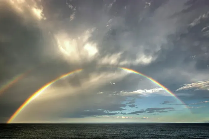 Framed Print : Double rainbow over South Pacific Ocean, Sydney, New South Wales, Australia Framed Print : Double rainbow over South Pacific Ocean, Sydney, New South Wales, Australia