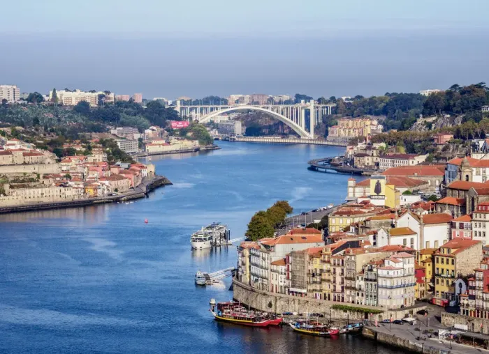 Framed Print : Douro River, elevated view, Porto, Portugal