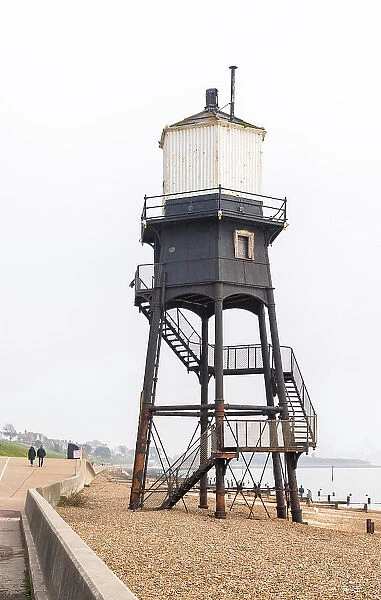 Dovercourt High Lighthouses, or Dovercourt Range Light, built in 1863 to work as a leading light, guiding vessels around Landguard Point, and discontinued in 1917, Harwich, Essex, England