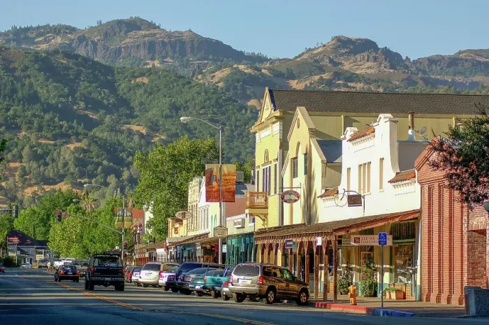 Framed Print : Downtown Calistoga, Napa Valley, California, United States of America Framed Print : Downtown Calistoga, Napa Valley, California, United States of America