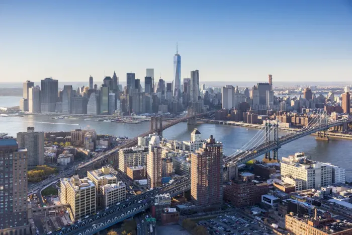 Framed Print : Downtown Manhattan and Brooklyn, New York City, USA Framed Print : Downtown Manhattan and Brooklyn, New York City, USA