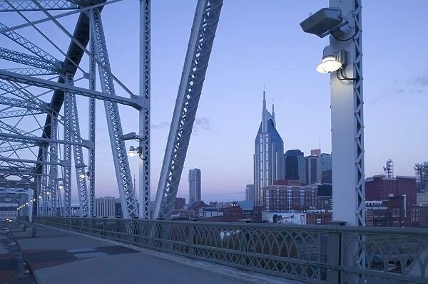 Downtown from Shelby Street Bridge, Nashville, Tennessee, USA