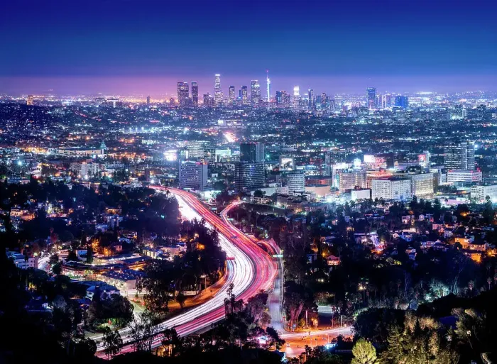 Framed Print : Downtown Skyline, Highway 1, City of Los Angeles, Southern California, USA Framed Print : Downtown Skyline, Highway 1, City of Los Angeles, Southern California, USA